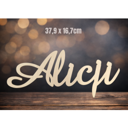Alicji 12cm czcionka Amaze, sklejka 3mm